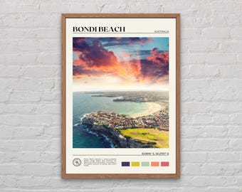 Foto real, impresión de Bondi Beach, arte de Bondi Beach, póster de Bondi Beach, foto de Bondi Beach, impresión de póster de Bondi Beach, decoración de Bondi Beach