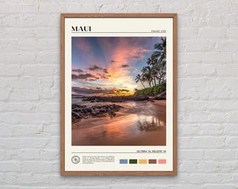 Foto real, Impresión de Maui, Arte mural de Maui, Póster de Maui, Foto de Maui, Impresión de póster de Maui, Decoración de pared de Maui, Impresión de póster de Hawái, Impresión de EE. UU.