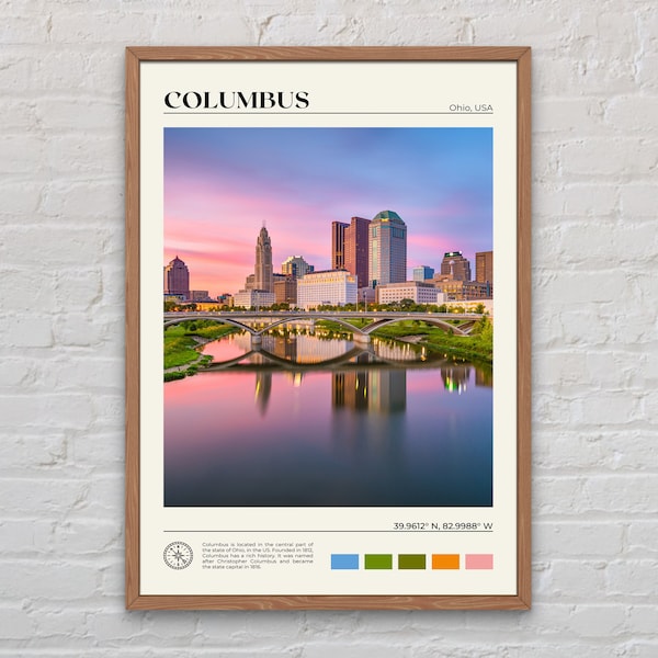 Real Photo, Columbus Print, Columbus Wall Art, Columbus Poster, Columbus Photo, Columbus Poster Print, Columbus Decor, Ohio Print