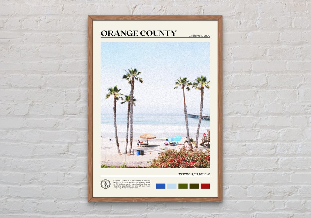 Digital Oil Paint Orange County Print Orange County Wall Etsy