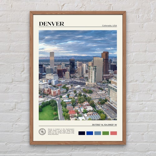 Denver Skyline Print Colorado Printable Art Denver Poster Etsy