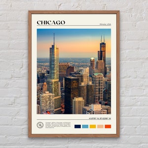 Vraie photo, impression de Chicago, art mural Chicago, affiche de Chicago, photo de Chicago, impression d'affiche de Chicago, décoration murale de Chicago, affiche de l'Illinois