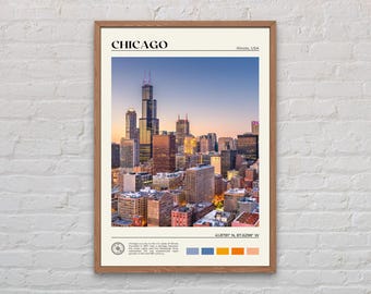 Real Photo, Chicago Print, Chicago Wall Art, Chicago Poster, Chicago Photo, Chicago Poster Print, Chicago Wall Decor, Illinois Poster