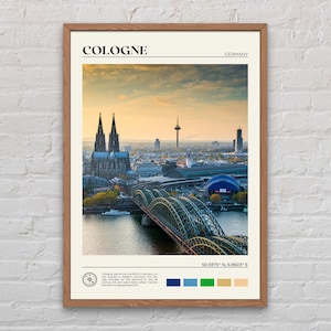 Foto real, Impresión de Colonia, Arte mural de Colonia, Póster de Colonia, Foto de Colonia, Impresión de póster de Colonia, Decoración de pared de Colonia, Póster de Alemania