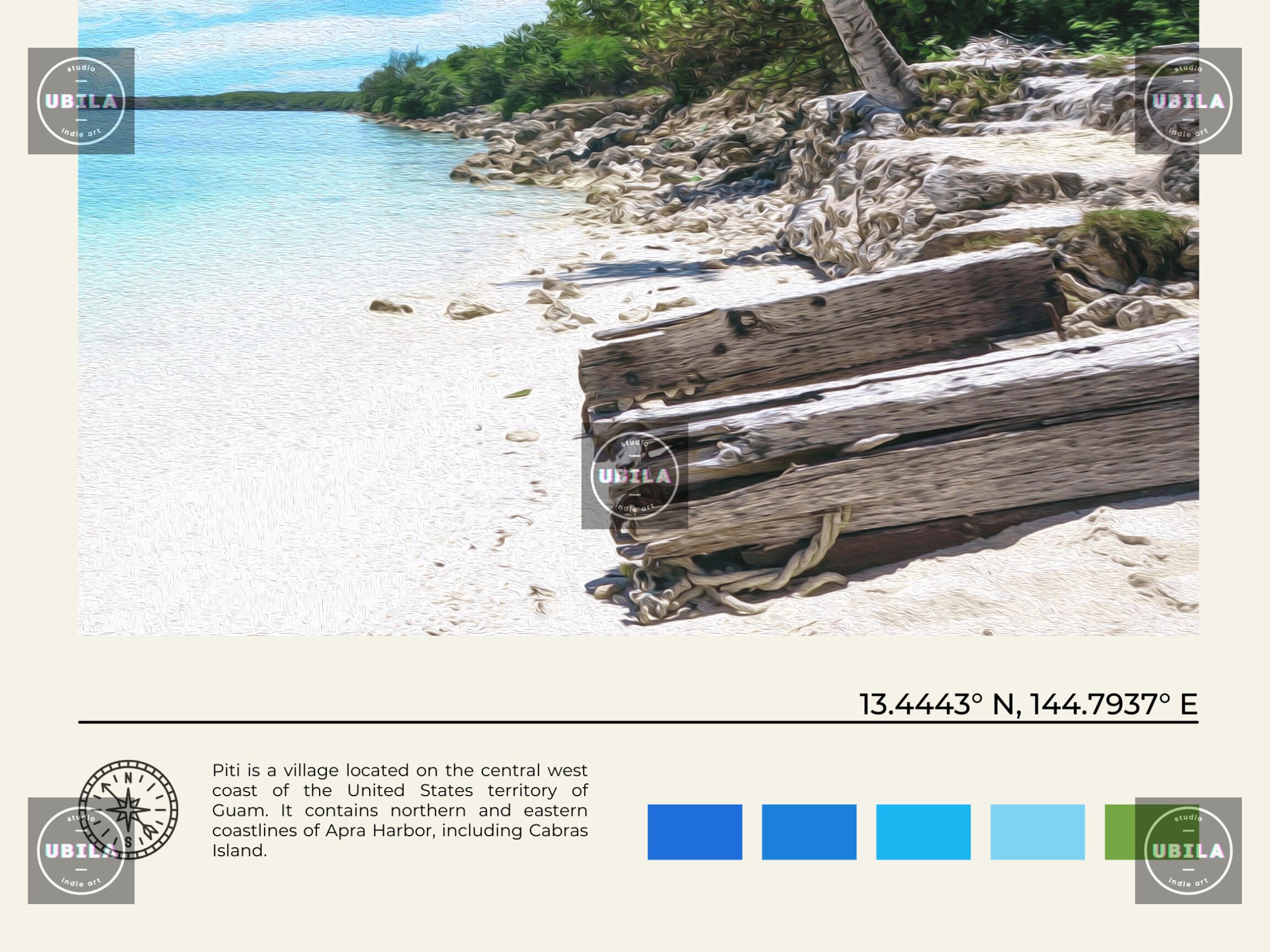 Digital Oil Paint Guam Print Guam Wall Art Guam Poster Etsy