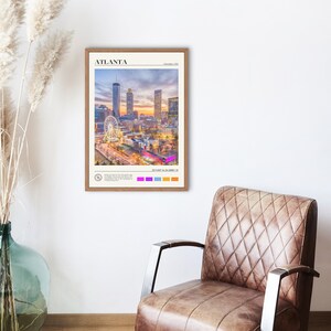 Foto reale, stampa di Atlanta, arte murale di Atlanta, poster di Atlanta, foto di Atlanta, stampa di poster di Atlanta, decorazione murale di Atlanta, stampa della Georgia immagine 2