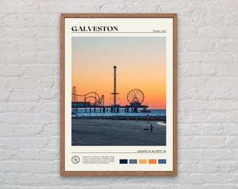 Vraie photo, impression de Galveston, art mural Galveston, affiche de Galveston, photo de Galveston, impression d'affiche de Galveston, Galveston Decor, Texas