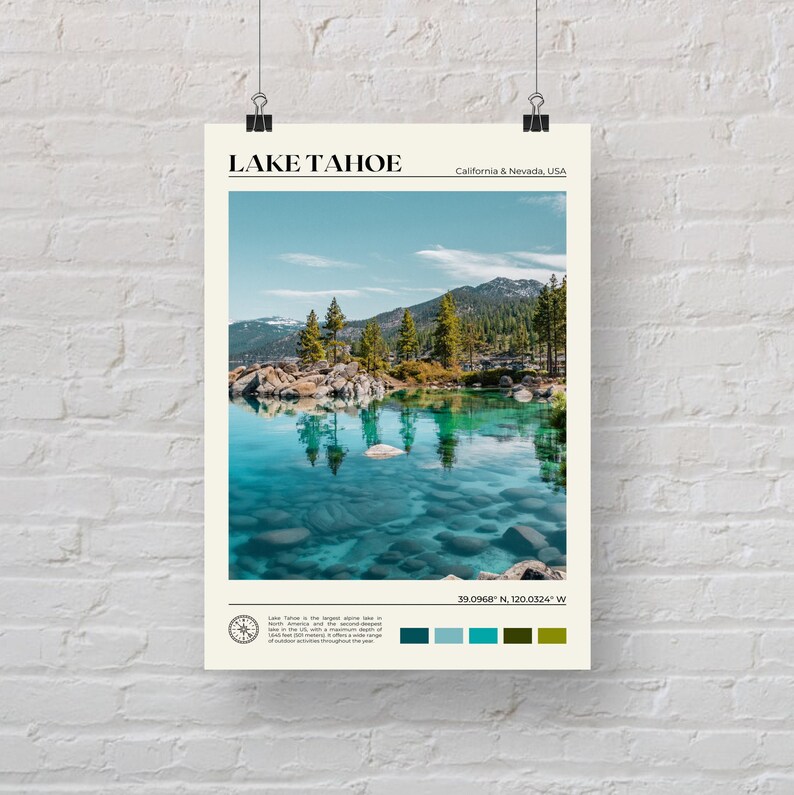 Real Photo, Lake Tahoe Print, Lake Tahoe Wall Art, Lake Tahoe Poster, Lake Tahoe Photo, Lake Tahoe Poster Print, Lake Tahoe Decor image 5