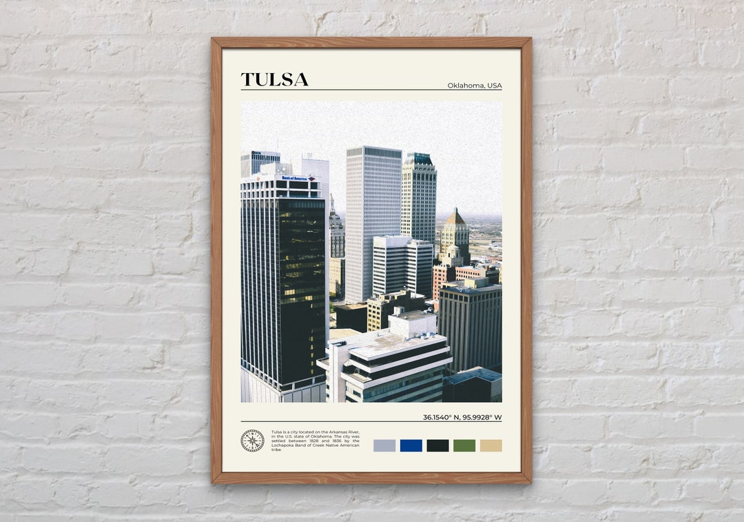 Digital Oil Paint Tulsa Print Tulsa Wall Art Tulsa Poster Etsy