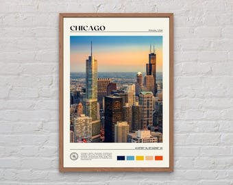 Echtes Foto, Chicago Druck, Chicago Wandkunst, Chicago Poster, Chicago Foto, Chicago Poster Druck, Chicago Wand Dekor, Illinois Poster