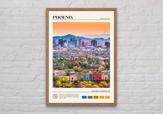 Real Photo, Phoenix Print, Phoenix Wall Art, Phoenix Poster, Phoenix Photo, Phoenix Poster Print, Phoenix Wall Decor, Arizona Print