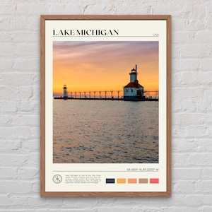 Real Photo, Lake Michigan Print, Lake Michigan Wall Art, Lake Michigan Poster, Lake Michigan  Photo, Lake Michigan Decor, USA