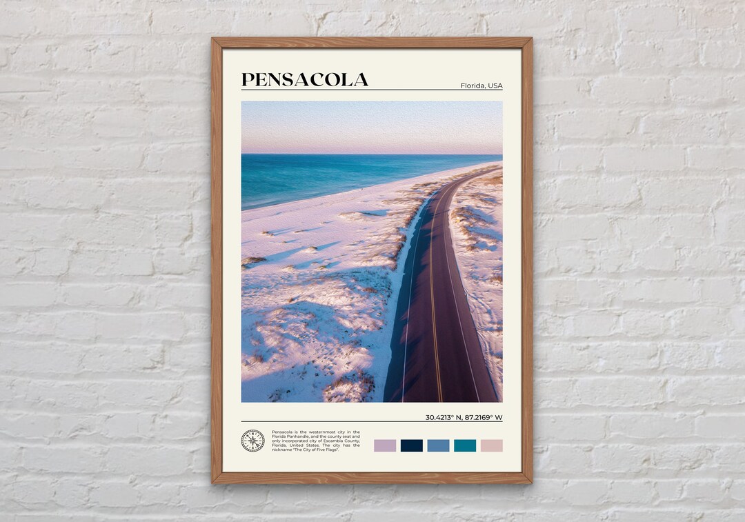 Digital Oil Paint Pensacola Print Pensacola Wall Art Etsy