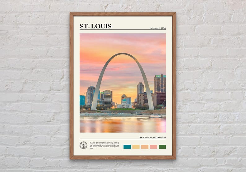 Real Photo, St. Louis Print, St. Louis Wall Art, St. Louis Poster, St. Louis Photo, St. Louis Poster Print, St. Louis Wall Decor image 1