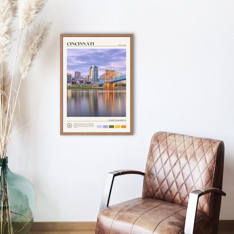 Real Photo, Cincinnati Print, Cincinnati Wall Art, Cincinnati Poster, Cincinnati Photo, Cincinnati Poster Print, Cincinnati Decor image 2