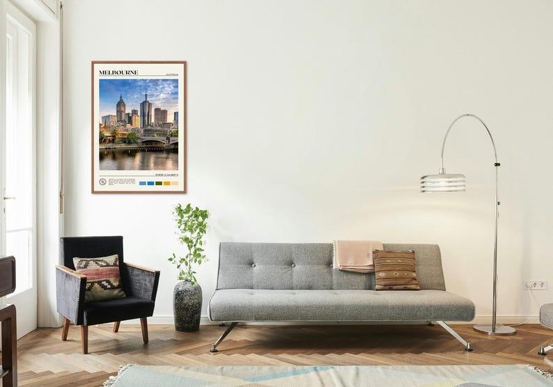 Foto real, Impresión de Melbourne, Arte mural de Melbourne, Póster de Melbourne, Foto de Melbourne, Impresión de póster de Melbourne, Decoración de pared de Melbourne imagen 3