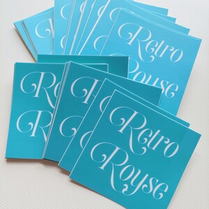 Sticker, Stickers, Retro Stickers, Retro Royse Fan Sticker, 3&quot;x3&quot; Blue Retro Royse Sticker