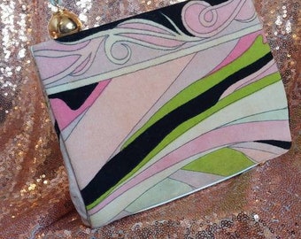 Rare Vintage, Emilio Pucci, 60s purse, Designer Purse, Vintage 60s, Pucci Vintage Leather & Velvet Purse