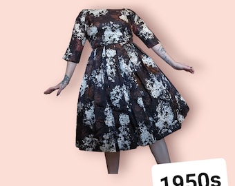 Vintage Dress, 50s Dress, Formal Dress, Evening Dress, Elegant 50s Dress, Vintage Medium 28" Waist