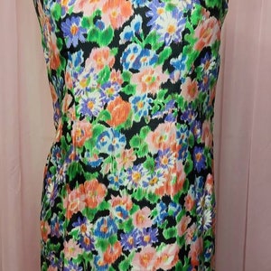 Vintage Dress, 60s Dress, Vintage Shift Dress, Floral Dress, Vintage M/L