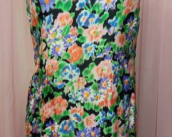 Vintage Dress, 60s Dress, Vintage Shift Dress, Floral Dress, Vintage M/L