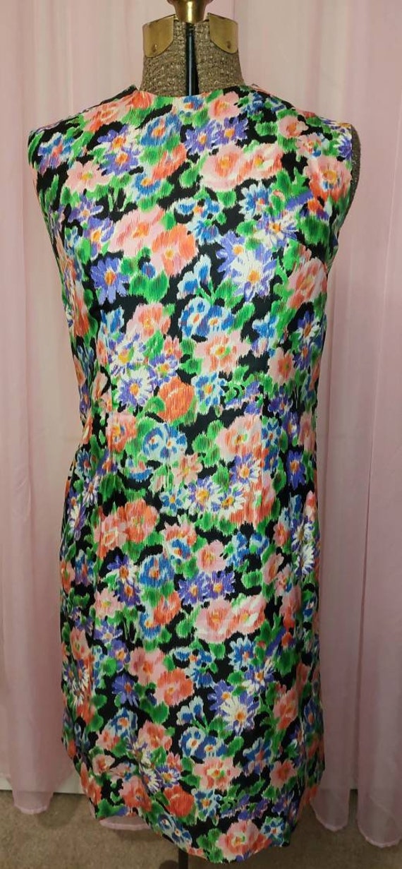 Vintage Dress, 60s Dress, Vintage Shift Dress, Floral Dress, Vintage M/L