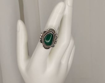 Vintage Ring, Vintage Sterling Ring, Precious Stone Ring, Ring Size 4.75