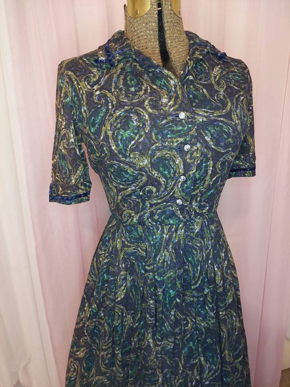 Vintage Dress, Vintage 60s Dress, Paisley Dress, R