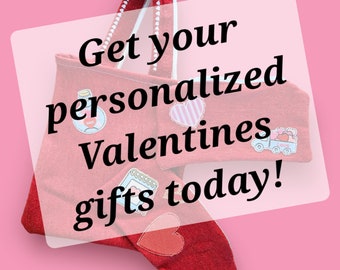 Small Valentines, Valentines Gifts, Valentines for women, Valentines Bag, Custom Love message