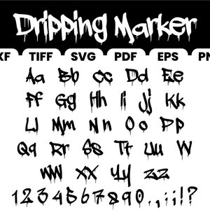 Dripping Marker Font,TTF,Eps,Png,Pdf,Dxf,Svg