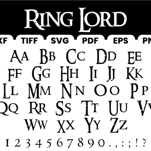 Ring Lord Font,TTF,Eps,Png,Pdf,Dxf,Svg