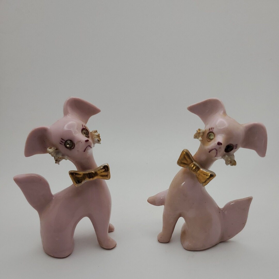 Vintage Ceramic Dog Figurines Made in Japan in 1950's Etsy