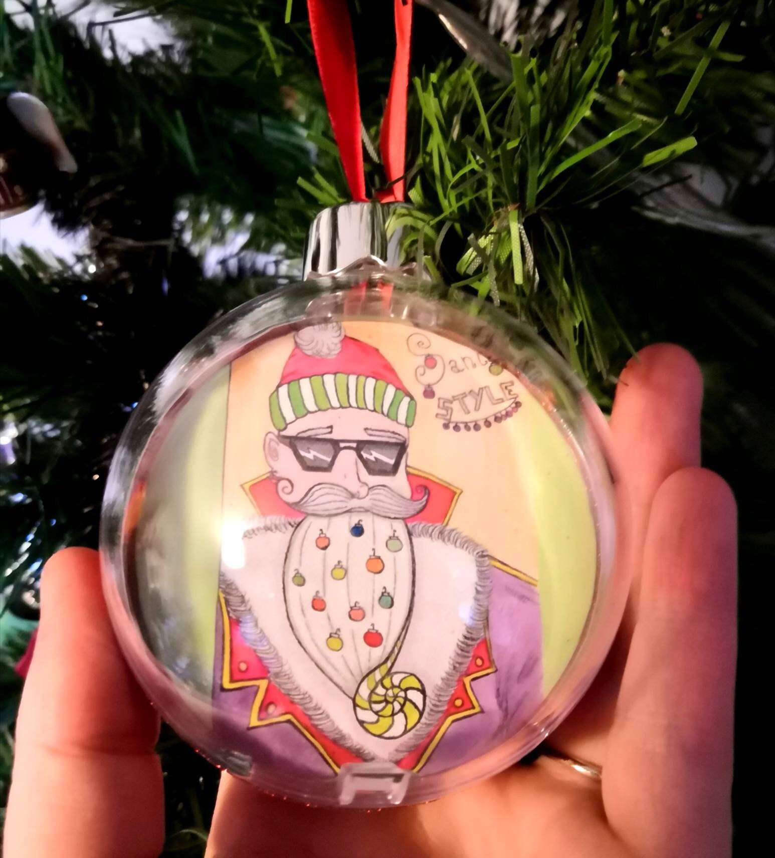 Boule de Noël Hipster Santa