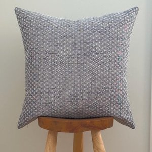 Indigo Blue Dot Throw Pillow Cover: Farmhouse Accent Cushion
