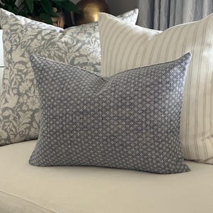 Blue Grey Three Pillow Cover Combination Set, Coastal Designer Pillow Collection, Throw Pillow Set, Scatter Pillow Combo,Pillow Cover Bundle
