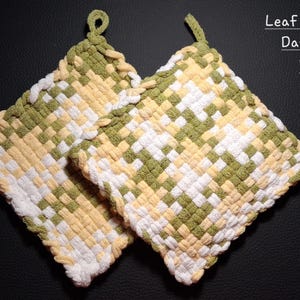 Hand Woven Pot Holders (Set of 2): 6x6, with Hanging Loops