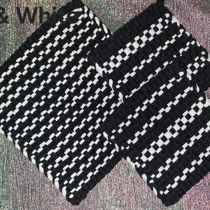 Hand woven 3 piece pot holder sets. Trivets, placemats.