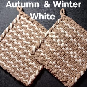 Hand Woven Pot Holders (Set of 2): 6x6, with Hanging Loops