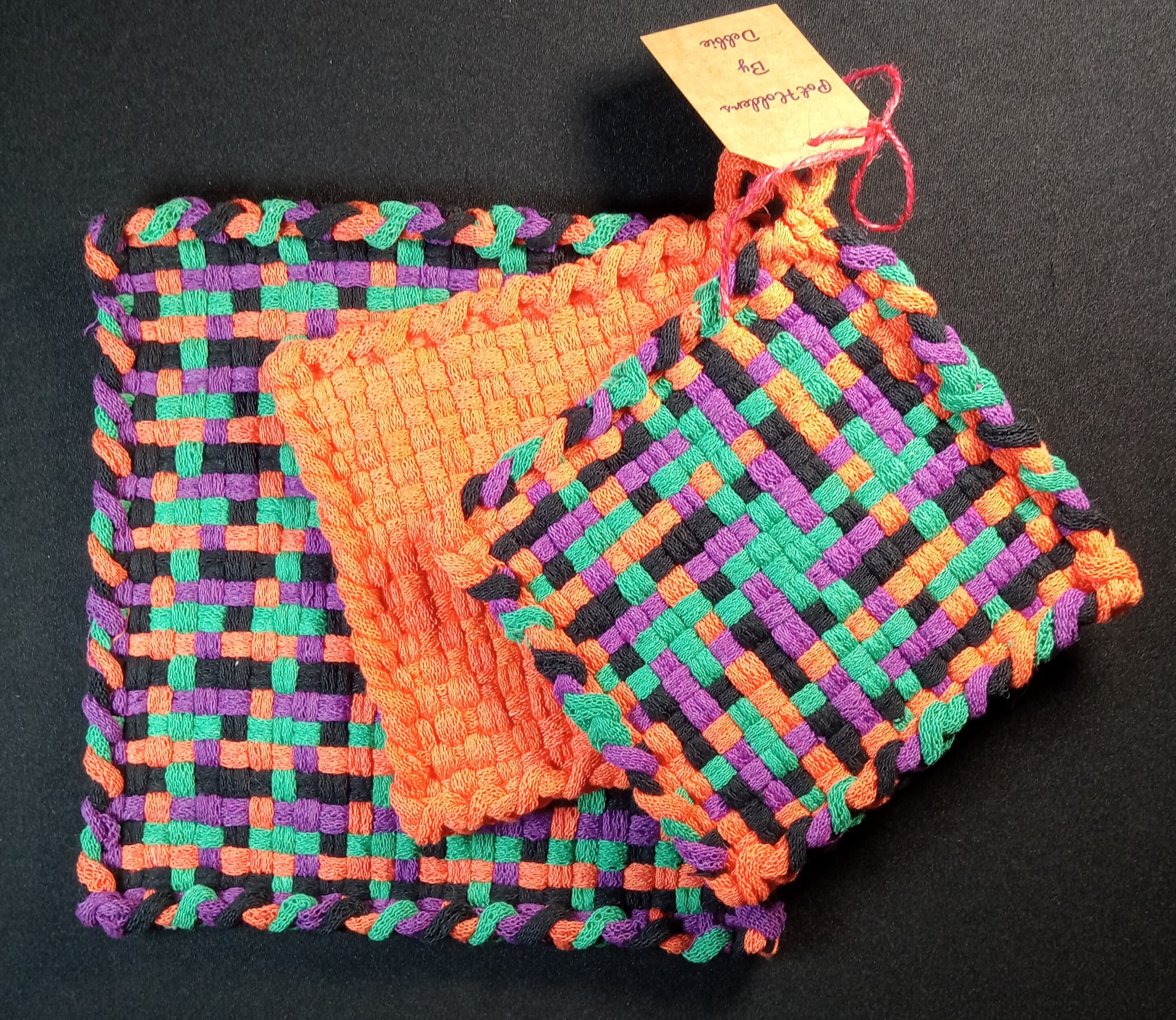 Hand Woven 3 Piece Pot Holder Sets. Trivets Placemats. Etsy