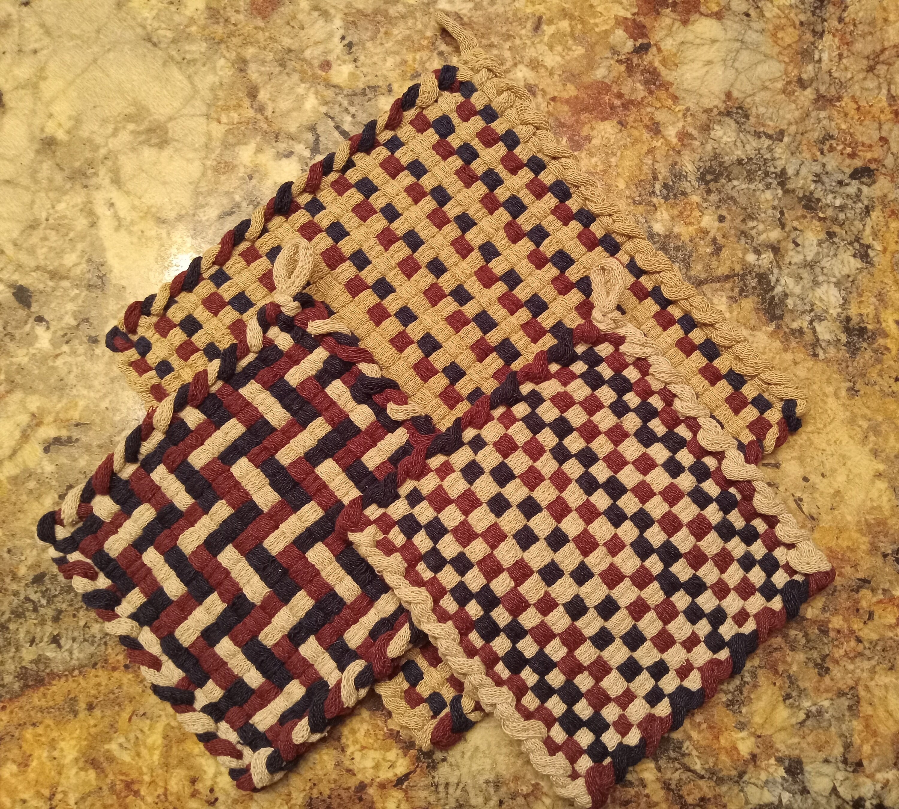 Hand Woven 3 Piece Pot Holder Sets. Trivets Placemats. Etsy