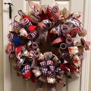 Burlap 4th of July Wreath