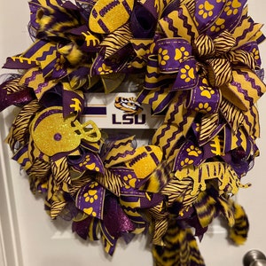 LSU Tiger Wreath with MDF sign