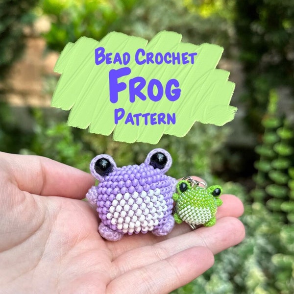 Bead Crochet Frog Pattern PDF: Make your own bead crochet frog amigurumi