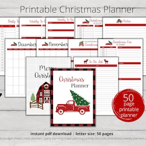 Christmas Planner, Holiday Planner, Christmas To Do List, Christmas Gift List, Christmas Budget, Printable Planner, Christmas Organizer