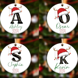 Letter Name Ornament, 2024 Family Ornament, Custom Initial Ornament, Personalized Ornament Name, Family Christmas Ornament, Christmas gift