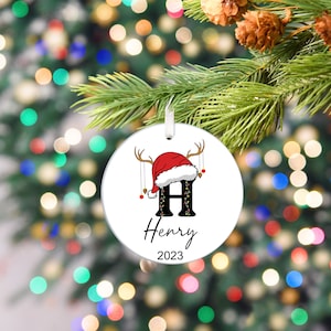Letter Name Ornament - 2024 Family Ornament - Custom Initial Ornament - Personalized - Christmas gift - Monogram Ornament