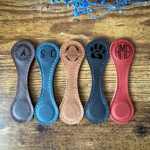 Personalized Leather Bookmark, Custom Leather Magnet Bookmarks, Leather Magnetic Bookmark, Handmade, Reader gift, gift for him, gift for her