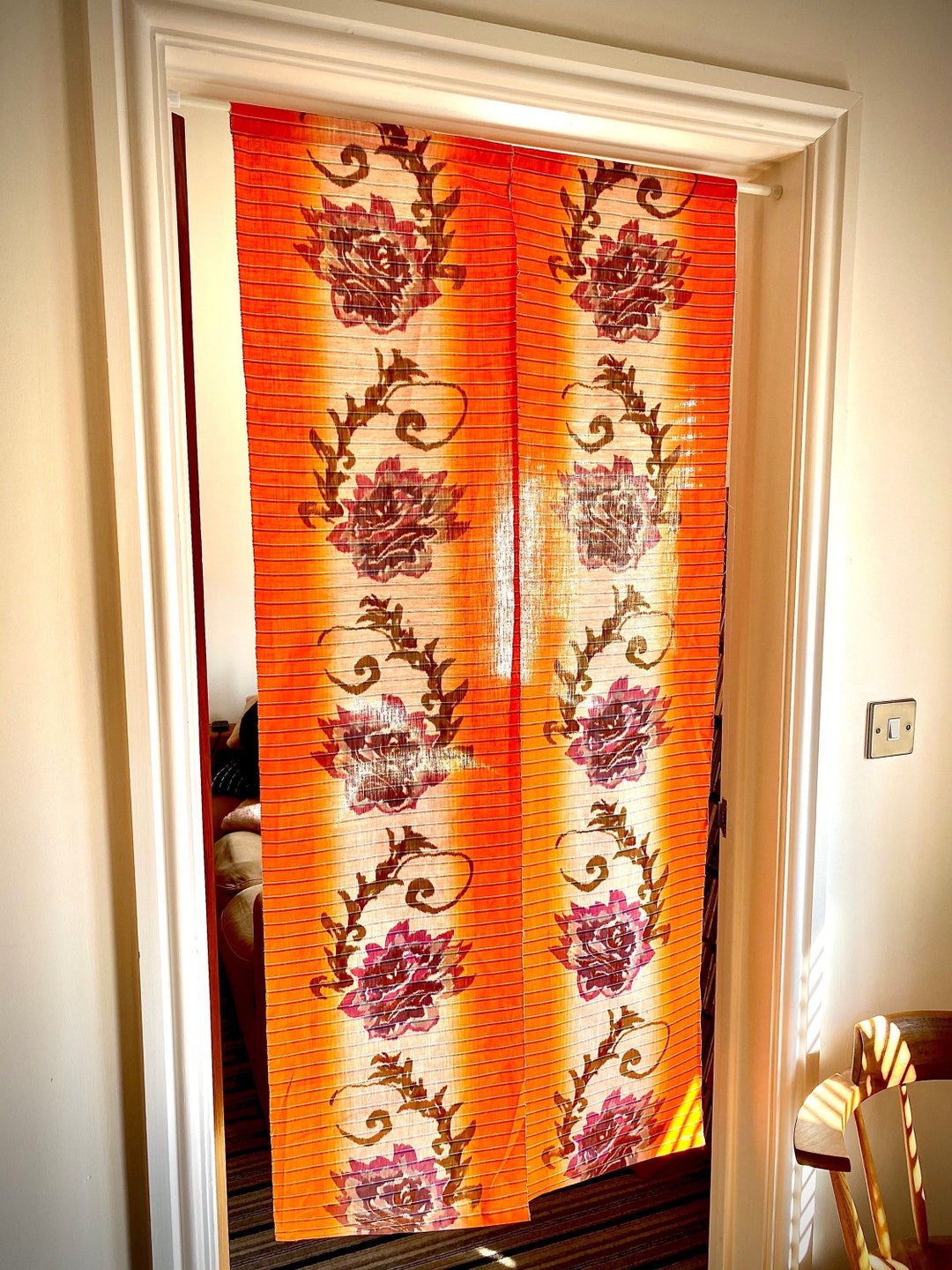 Noren Japanese Curtain Vintage Kimono Fabric Wall Tapestry Etsy