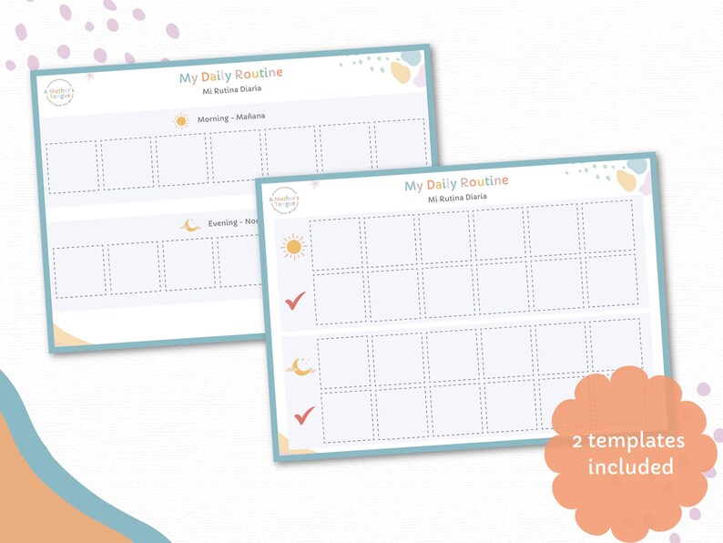 Editable Bilingual Routine Chart: Montessori Visual Schedule (digital ...