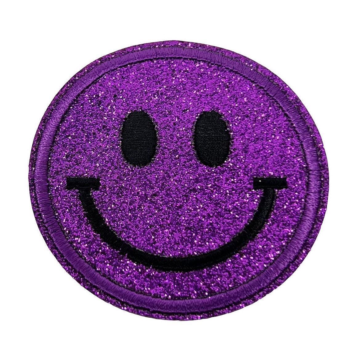 Smiley Face Patch - Purple